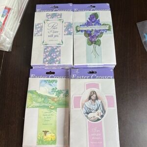 Easter Cards & Cross Bookmarks Lot Vintage Gibson Of 26 Packs NOS Sealed